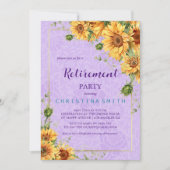 Romantische Zonnebloem Waterverf Pensioen Party Kaart (Voorkant)