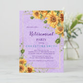 Romantische Zonnebloem Waterverf Pensioen Party Kaart (Staand voorkant)