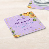 Romantische Zonnebloem Waterverf Pensioen Party Kartonnen Onderzetters (Schuin)