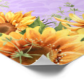 Romantische Zonnebloem Waterverf Pensioen Party Poster (Hoek)