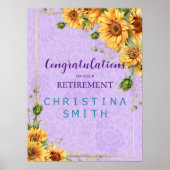 Romantische Zonnebloem Waterverf Pensioen Party Poster (Voorkant)