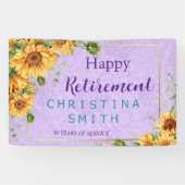 Romantische Zonnebloem Waterverf Pensioen Party Spandoek (Horizontaal)