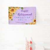 Romantische Zonnebloem Waterverf Pensioen Party Spandoek (Insitu)