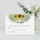 Romantische zonnebloem waterverf RSVP kaartje (Staand voorkant)