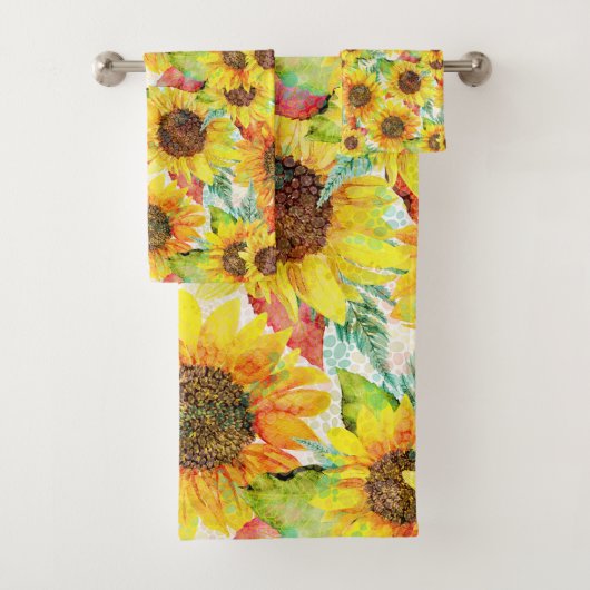 Romantische zonnebloemen bad handdoek (Insitu)