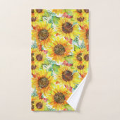 Romantische zonnebloemen bad handdoek (Handdoek)