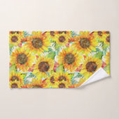 Romantische zonnebloemen bad handdoek (Handdoek)