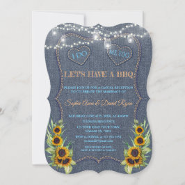 Romantische zonnebloemen denim slingerlichtjes I D Kaart