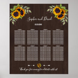 Romantische zonnebloemen Verspreidingskaart Poster