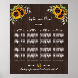 Romantische zonnebloemen Verspreidingskaart Poster