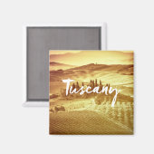 Romantische zonnige Toscane Italië borstel typogra Magneet (Voorkant / Achterkant)
