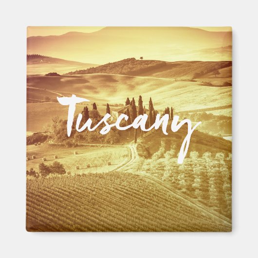 Romantische zonnige Toscane Italië borstel typogra Magneet (Voorkant)