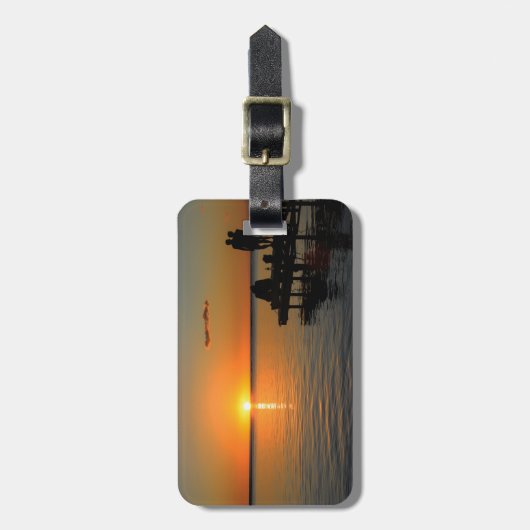 Romantische zonsondergang bagagelabel (Voorkant verticaal)