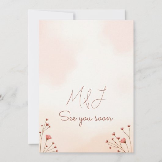 Romantische Zonsondergang Bloemige Trouw Uitnodigi Kaart (Achterkant)