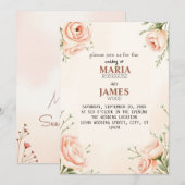 Romantische Zonsondergang Bloemige Trouw Uitnodigi Kaart (Voorkant / Achterkant)