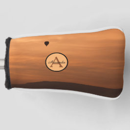 Romantische zonsondergang fotomonogram hete luchtb golfheadcover