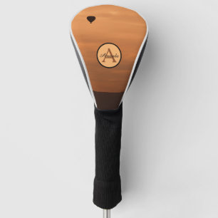 Romantische zonsondergang fotomonogram hete luchtb golfheadcover