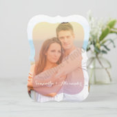 Romantische Zonsondergang Gevormde Foto Overlay Br Kaart (Staand voorkant)