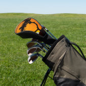 Romantische zonsondergang in Afrika oranje met tek Golfheadcover (Insitu)