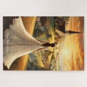  romantische zonsondergang landschapskunst puzzel legpuzzel (Horizontaal)