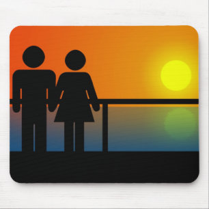 Romantische zonsondergang muismat