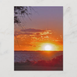 Romantische zonsondergang op de oceaan briefkaart