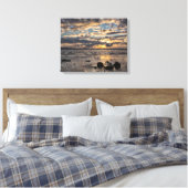 Romantische zonsondergang over het Baltische Zee Canvas Afdruk (Insitu (Slaapkamer))