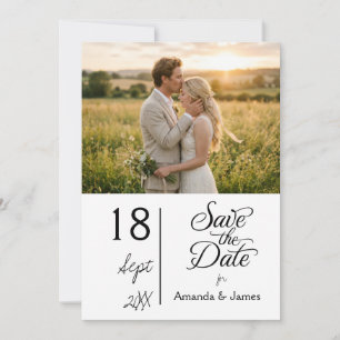 Romantische Zonsondergang Save The Date Trouw Uitn Kaart