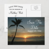 Romantische zonsondergang Save the Date Wedding Ka Aankondigingskaart (Voorkant / Achterkant)