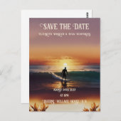 Romantische zonsondergang strand scene met tropisc briefkaart (Voorkant / Achterkant)