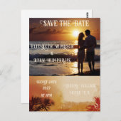 Romantische zonsondergang strand scene met tropisc briefkaart (Voorkant / Achterkant)