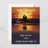 Romantische zonsondergang strand scene met tropisc briefkaart (Voorkant / Achterkant)