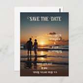 Romantische zonsondergang strand scene met tropisc briefkaart (Voorkant / Achterkant)