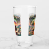 Romantische Zonsondergang Veranda Uitzicht Illustr Glas (Rechts)