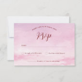 Romantische zonsondergang waterverf huwelijksuitno bedankkaart (Voorkant)