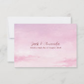 Romantische zonsondergang waterverf huwelijksuitno bedankkaart (Achterkant)