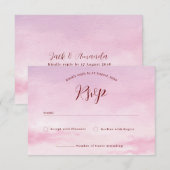 Romantische zonsondergang waterverf huwelijksuitno bedankkaart (Voorkant / Achterkant)