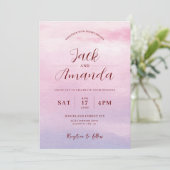 Romantische zonsondergang Waterverf huwelijksuitno Kaart (Staand voorkant)