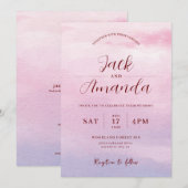 Romantische zonsondergang Waterverf huwelijksuitno Kaart (Voorkant / Achterkant)