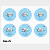 Romantische Zwaan bruiloft Dank u Ronde Sticker (Vel)