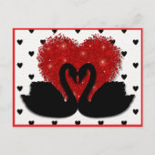 Romantische Zwaan Hart Valentijnsdag Feestdagenkaart (Voorkant)