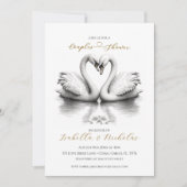 Romantische Zwaan Koppels Douche Uitnodigen Kaart (Voorkant)