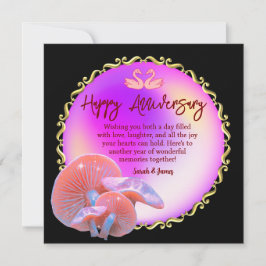 Romantische Zwaan Pastel Happy Jubileum Gold Accen Kaart