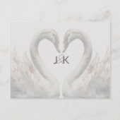 Romantische Zwanen Bruiloft Save the Date Ansichtk Aankondigingskaart (Voorkant)