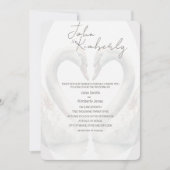 Romantische zwanen bruiloft uitnodiging (Voorkant)