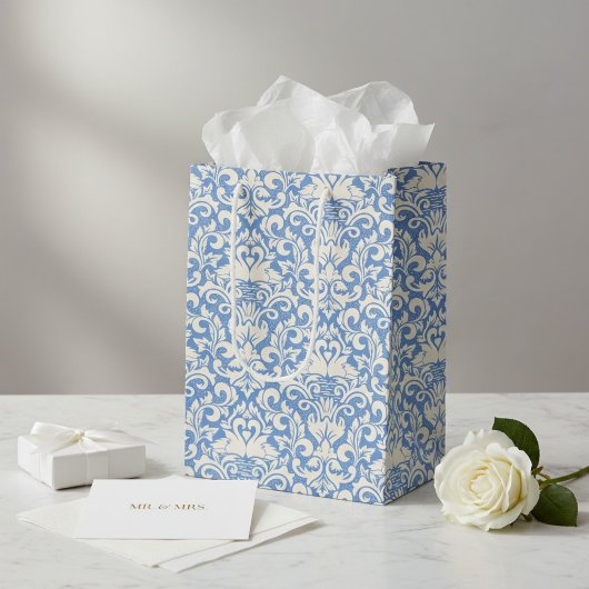 Romantische Zwanen Damast Hart Medium Cadeauzakje