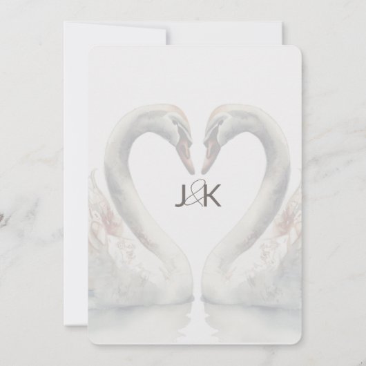 Romantische Zwanen Huwelijk Save the Date Kaart (Achterkant)