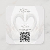 Romantische Zwanen Huwelijks QR Code RSVP Bijlage (Voorkant)