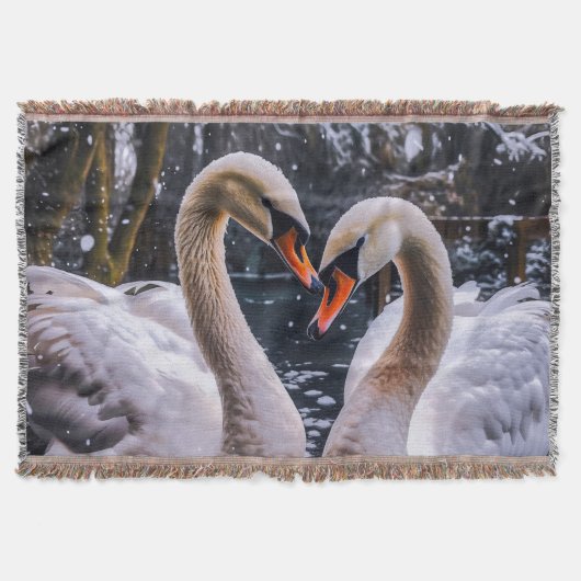 Romantische zwanen in een winterwonderland deken (Voorkant)