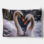 Romantische zwanen in een winterwonderland etui (Achterkant)